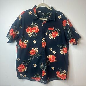 Hurley Men's Lido Stretch Short Sleeve Shirt Dark Navy Blue Size XXL